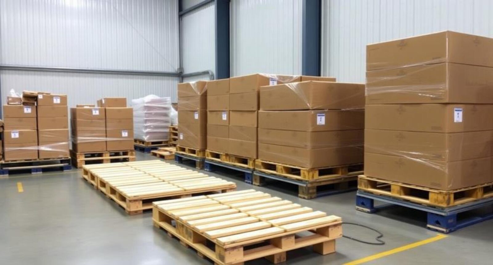 Professional FBA prep center in Germany for US Amazon sellers preparing Euro pallets for shipment.